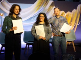 Juliane Schmidt (rbb), Sharon On, Dirk Laucke. Bild: Anemone Geißler (DADK)